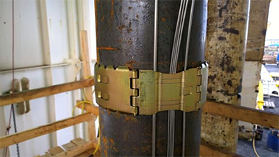 Thermocouples and fiber optic cable installed on the outside of production casing within the IDDP-2 well